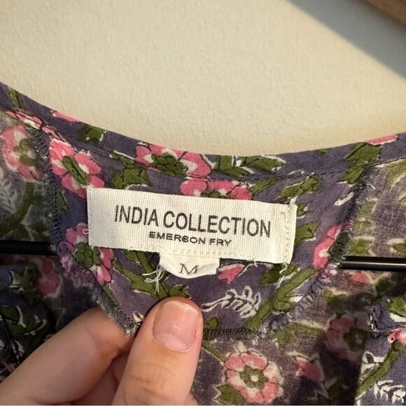 Emerson Fry India Collection Blue Green Pink Cotton Maxi Dress Medium - Picture 13 of 16